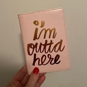 Ban.do “I’m outta here” light pink and gold passport cover